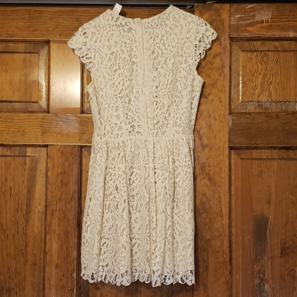 Cream lace mini dress